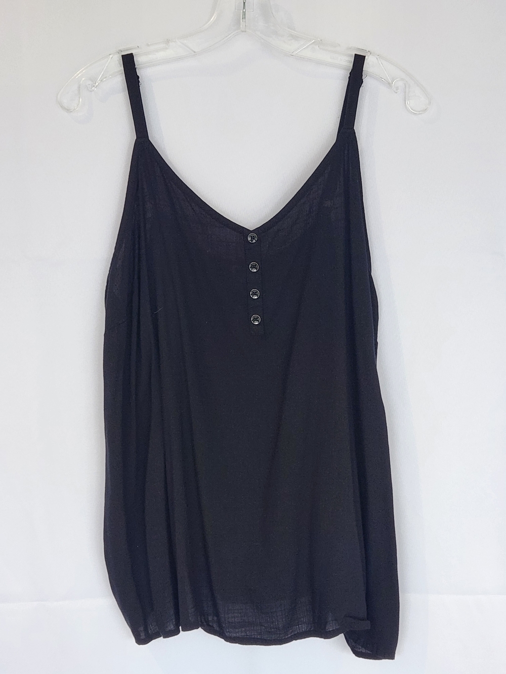 Sonoma Black Button-Front V-Neck Camisole PLUS SIZE 2X